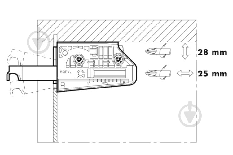Подвес для шкафов левый Hafele 290.05.961 - фото 3