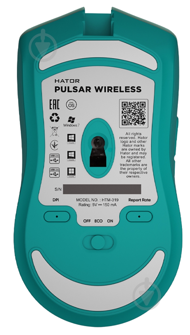 Мышка беспроводная Hator Pulsar Wireless mint (HTM-319) - фото 6
