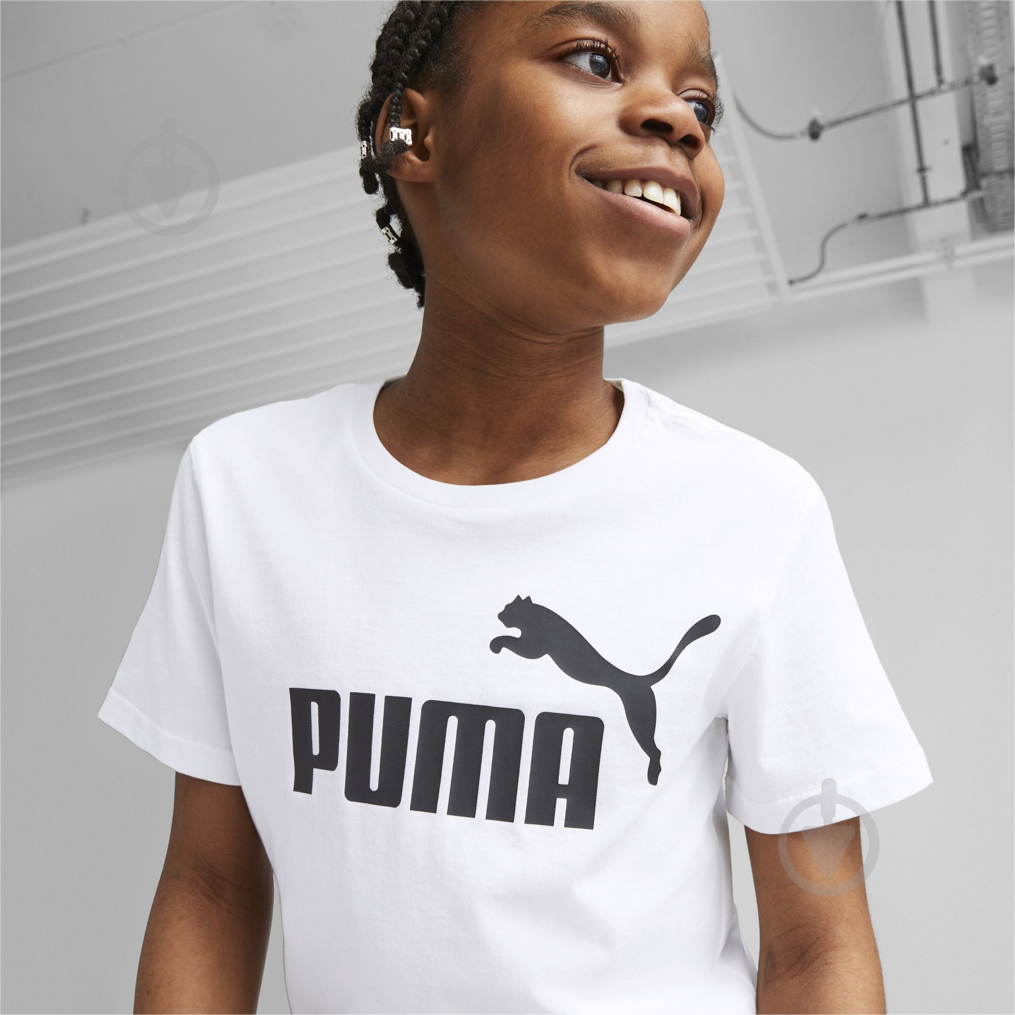 Футболка Puma ESS LOGO TEE B 58696002 р.116 белый - фото 4