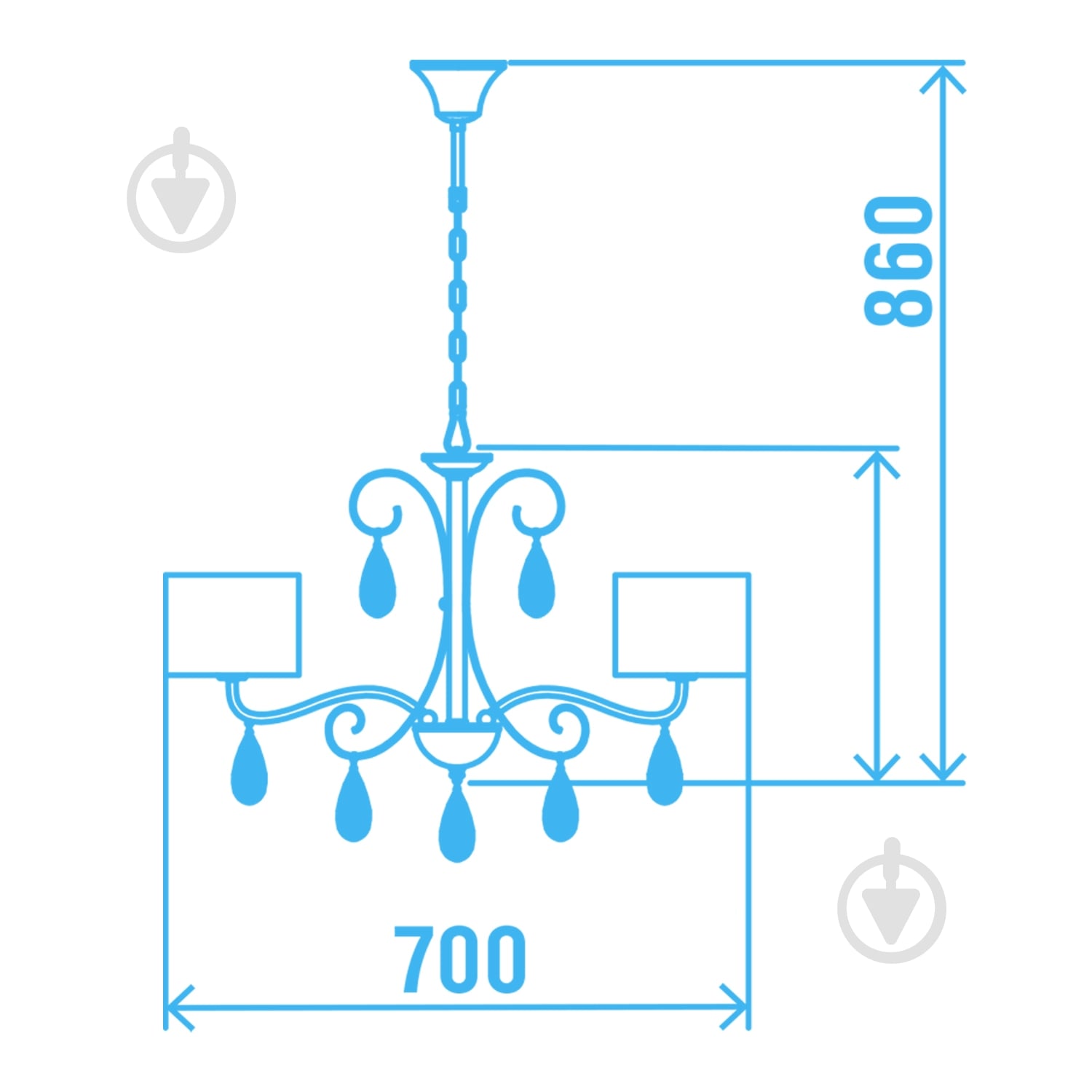 ВИТРИНА! Люстра Victoria Lighting 5x40 Вт E14 белый Grace/SP5 - фото 2