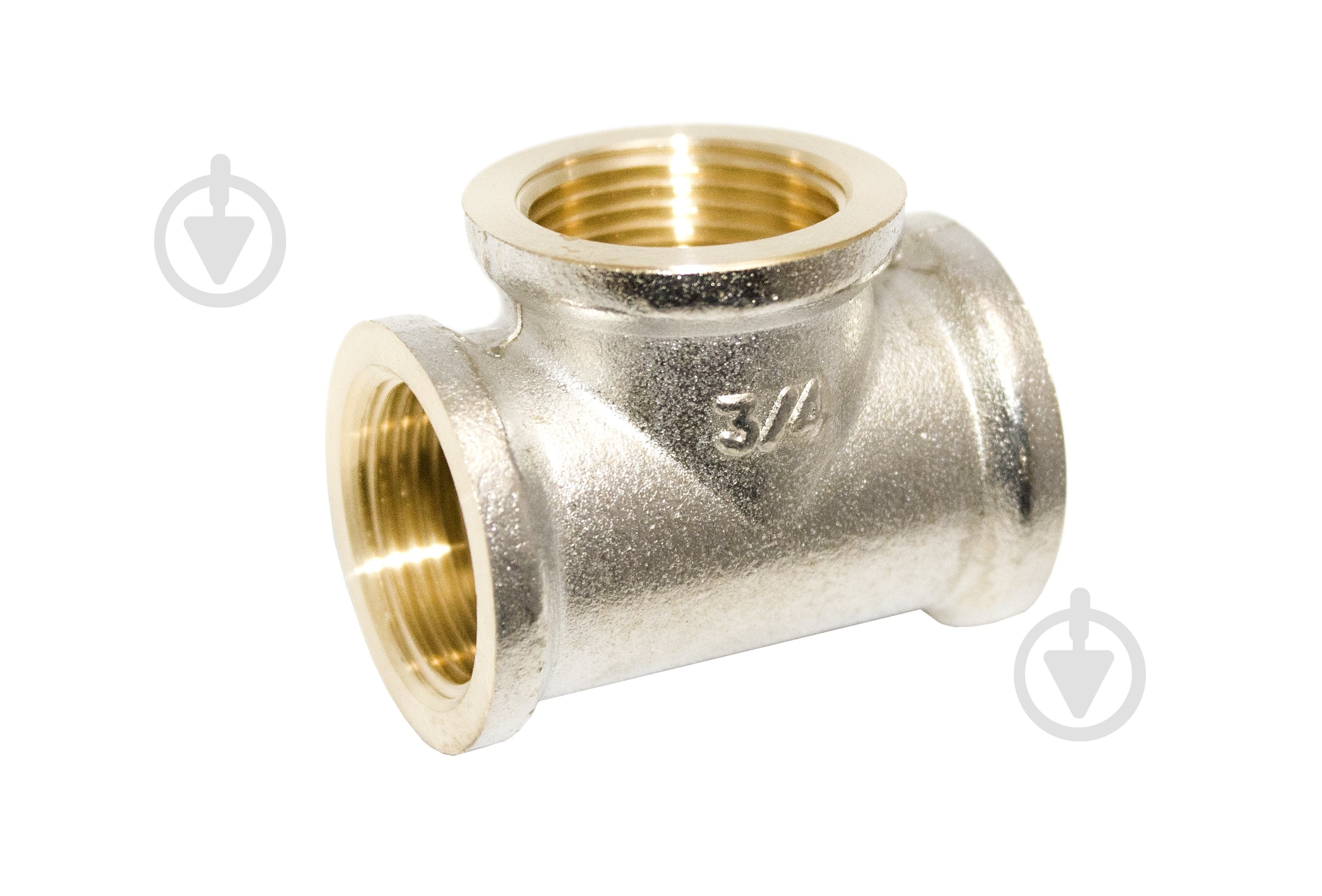 Тройник Water House Тройник в/в/в 3/4" никель Премиум "STA" - фото 1