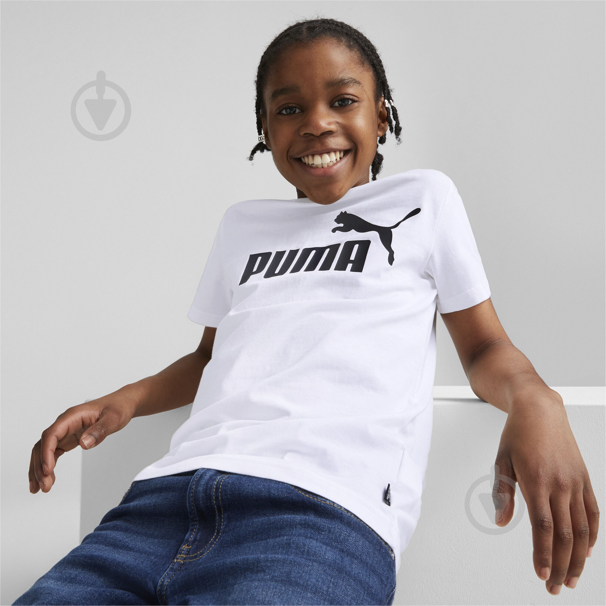Футболка Puma ESS LOGO TEE B 58696002 р.176 белый - фото 3