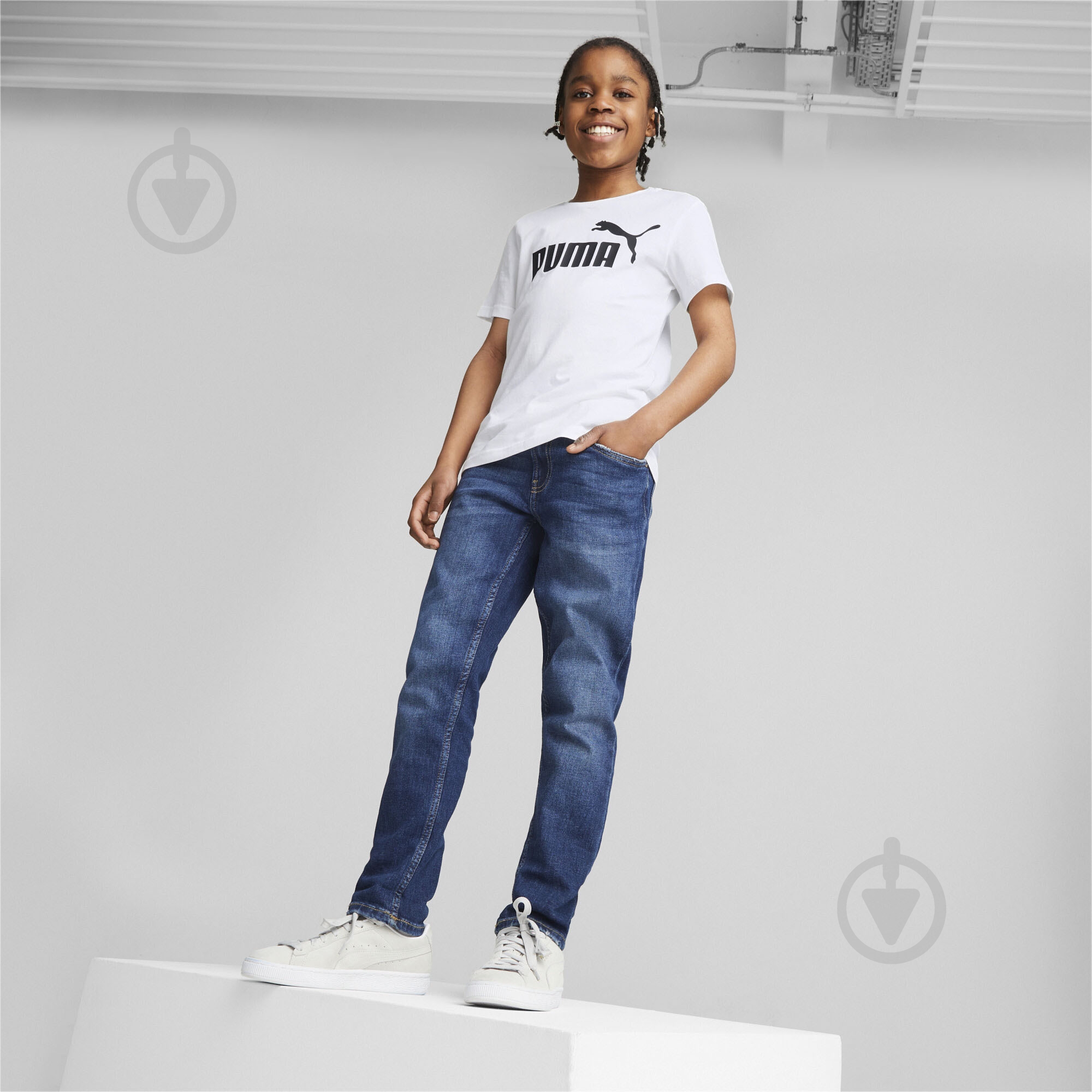 Футболка Puma ESS LOGO TEE B 58696002 р.176 белый - фото 5