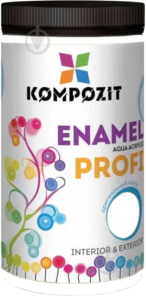 Эмаль Kompozit акриловая Profi белая шелковистый мат 0,7 л - фото 1