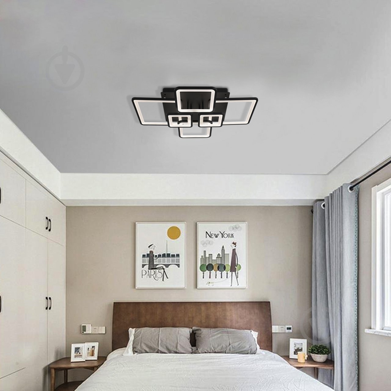 Люстра стельова Eurolamp 120 Вт LED-модуль чорний LED-LS-120-M21(black) - фото 4