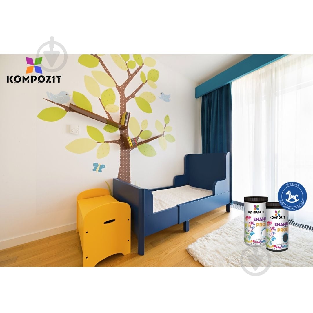 Эмаль Kompozit акриловая Profi белая глянец 0,7 л - фото 6