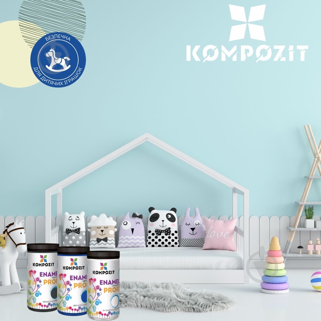 Эмаль Kompozit акриловая Profi белая глянец 0,7 л - фото 2