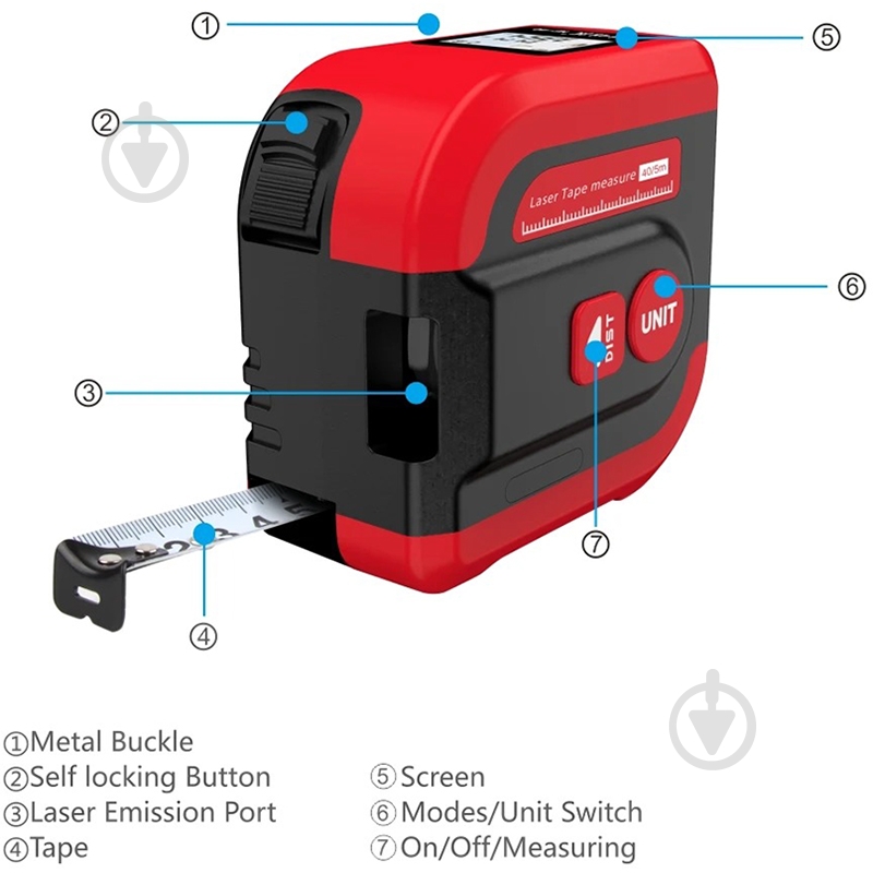 Рулетка лазерная Noyafa NF-2240 40 м NF-2240 - фото 8 Рулетка лазерная Noyafa NF-2240 40 м NF-2240 - фото 8