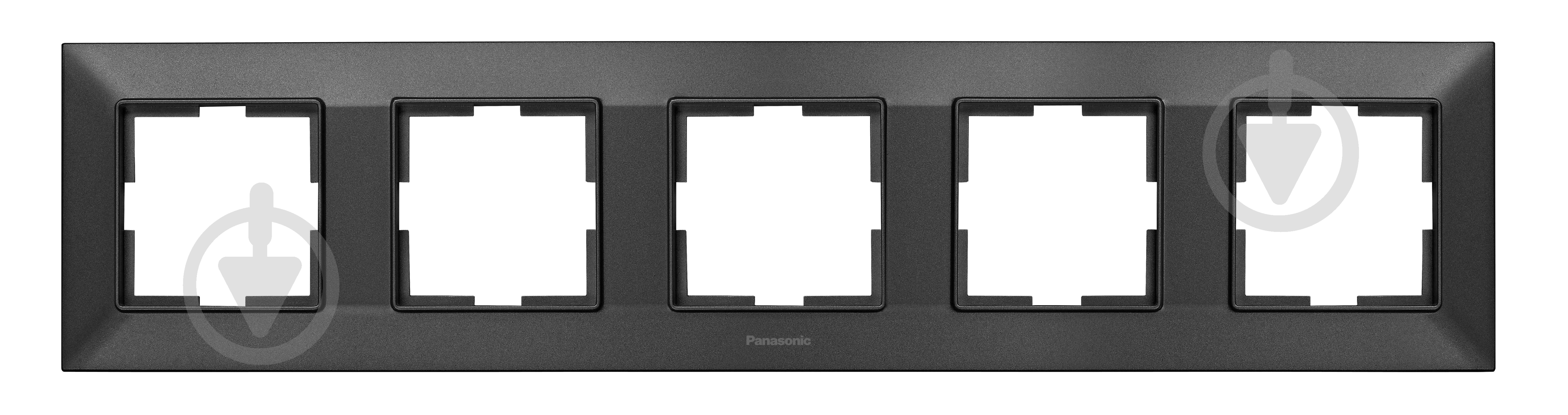 Рамка пятиместная Panasonic Arkedia Slim горизонтальная дымчатый 480500143 - фото 1