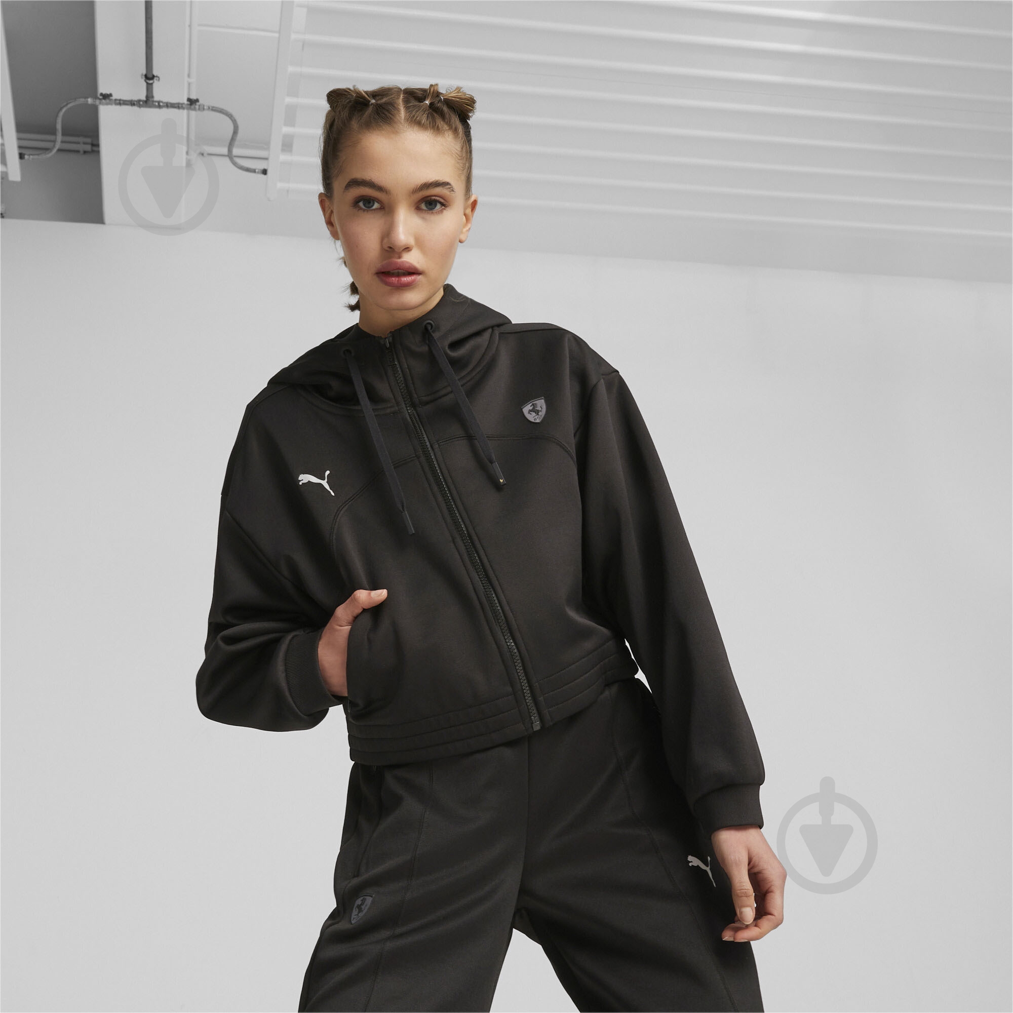 Джемпер Puma FERRARI STYLE HDD SWEAT JACKET WMN 62099201 р.M черный - фото 3 Джемпер Puma FERRARI STYLE HDD SWEAT JACKET WMN 62099201 р.M черный - фото 3
