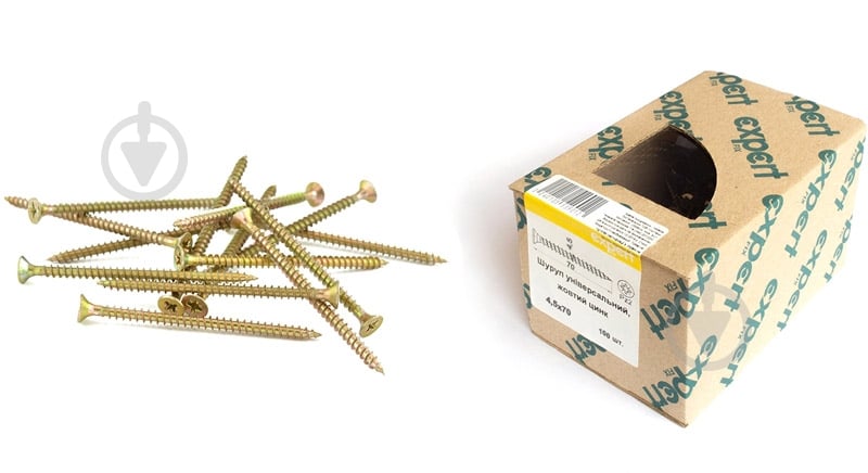 Шуруп універсальний потайна головка Expert Fix 4,5х70 мм 100 шт ЦЖ 4,5x70 мм 100 шт. (1014570-1/2km ) - фото 1