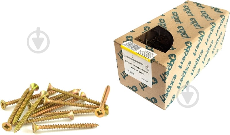 Шуруп універсальний потайна головка Expert Fix 4,0х50 мм 500 шт ЦЖ 4x50 мм 500 шт. (1014050-1/2kb ) - фото 1