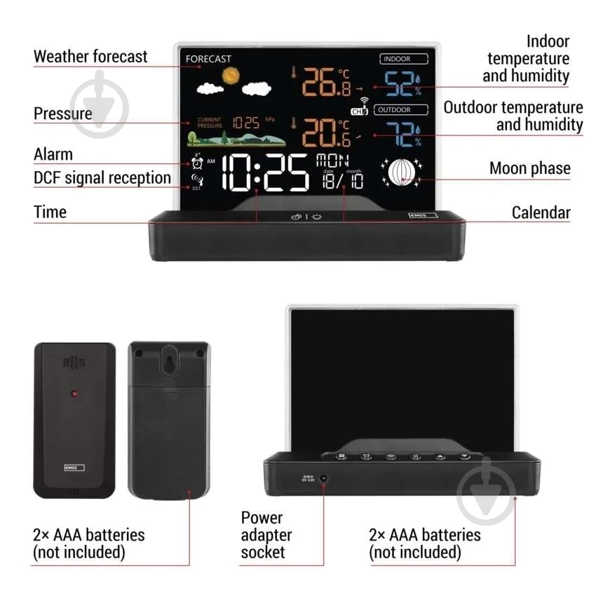 Метеостанция Emos E8620 беспроводная цифровая - фото 7