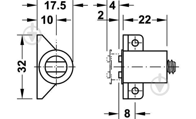 Защелка магнитная белая 3 кг 246.09.701 Hafele - фото 2