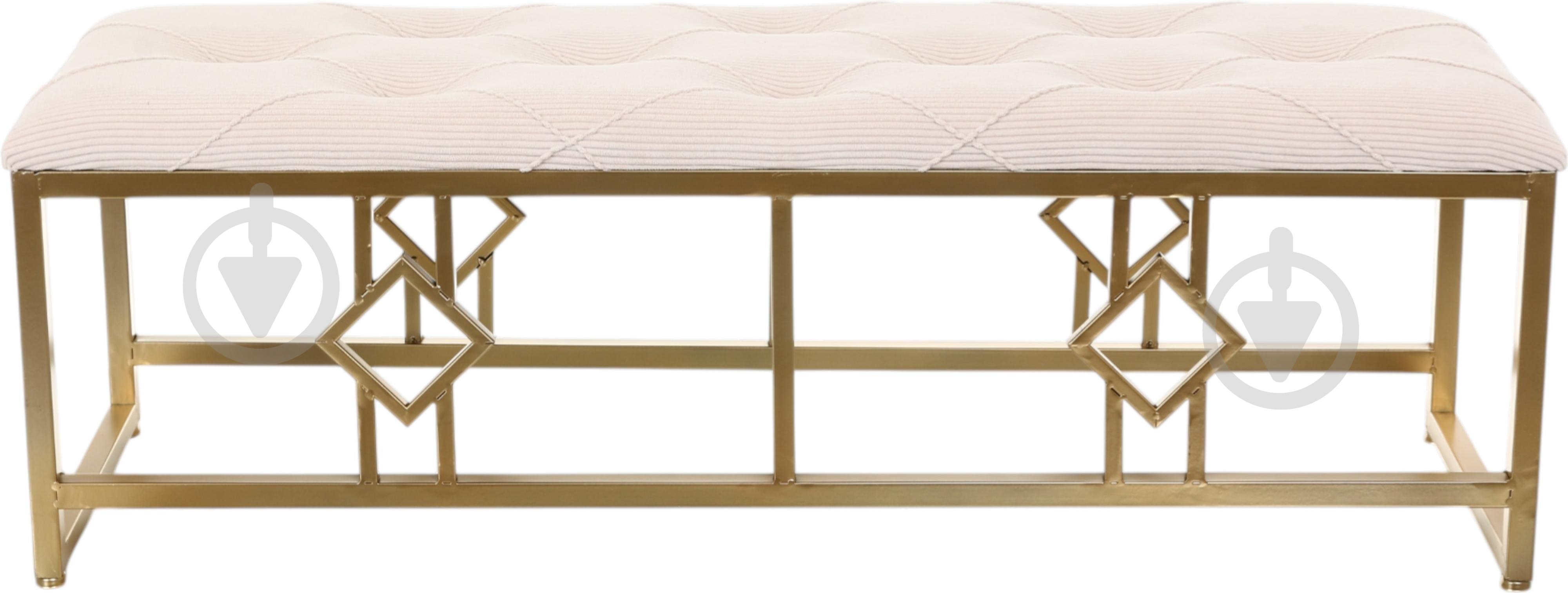 Банкетка Sensio La-Graf 107х36х34 мм бежевый/золотой (A-017) - фото 1 Банкетка Sensio La-Graf 107х36х34 мм бежевый/золотой (A-017) - фото 1