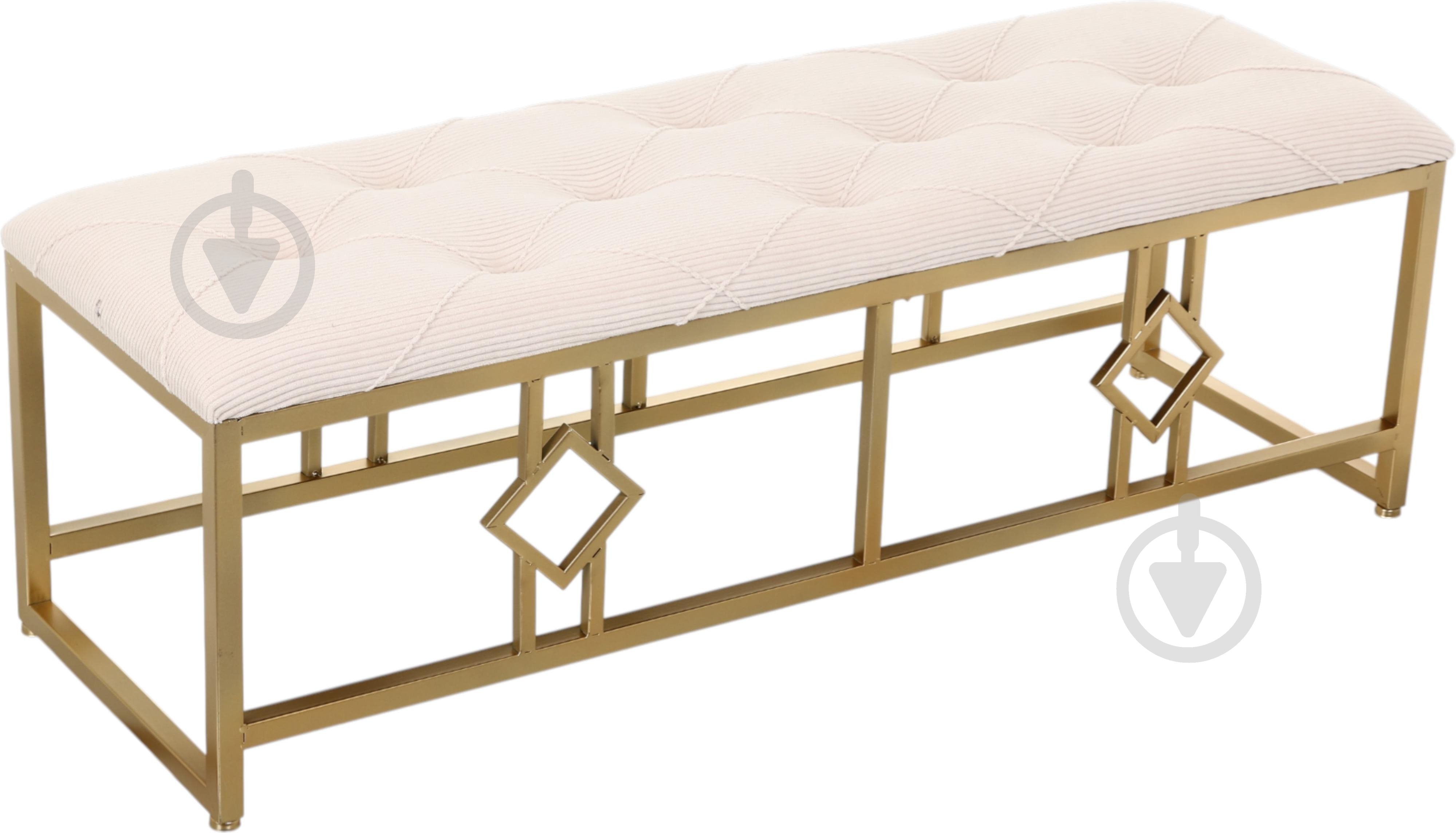 Банкетка Sensio La-Graf 107х36х34 мм бежевый/золотой (A-017) - фото 2 Банкетка Sensio La-Graf 107х36х34 мм бежевый/золотой (A-017) - фото 2