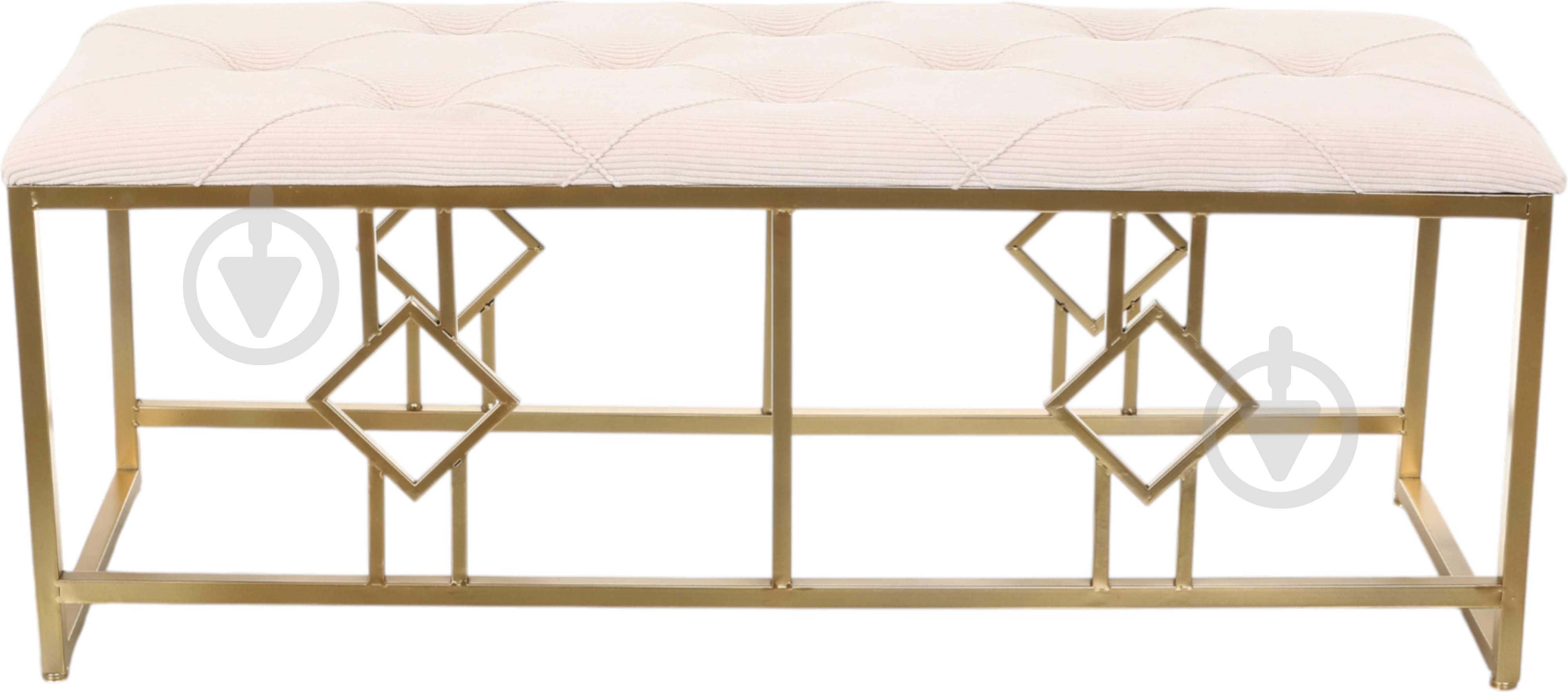 Банкетка Sensio La-Graf 117х46х42 мм бежевый/золотой (A-017) - фото 1 Банкетка Sensio La-Graf 117х46х42 мм бежевый/золотой (A-017) - фото 1