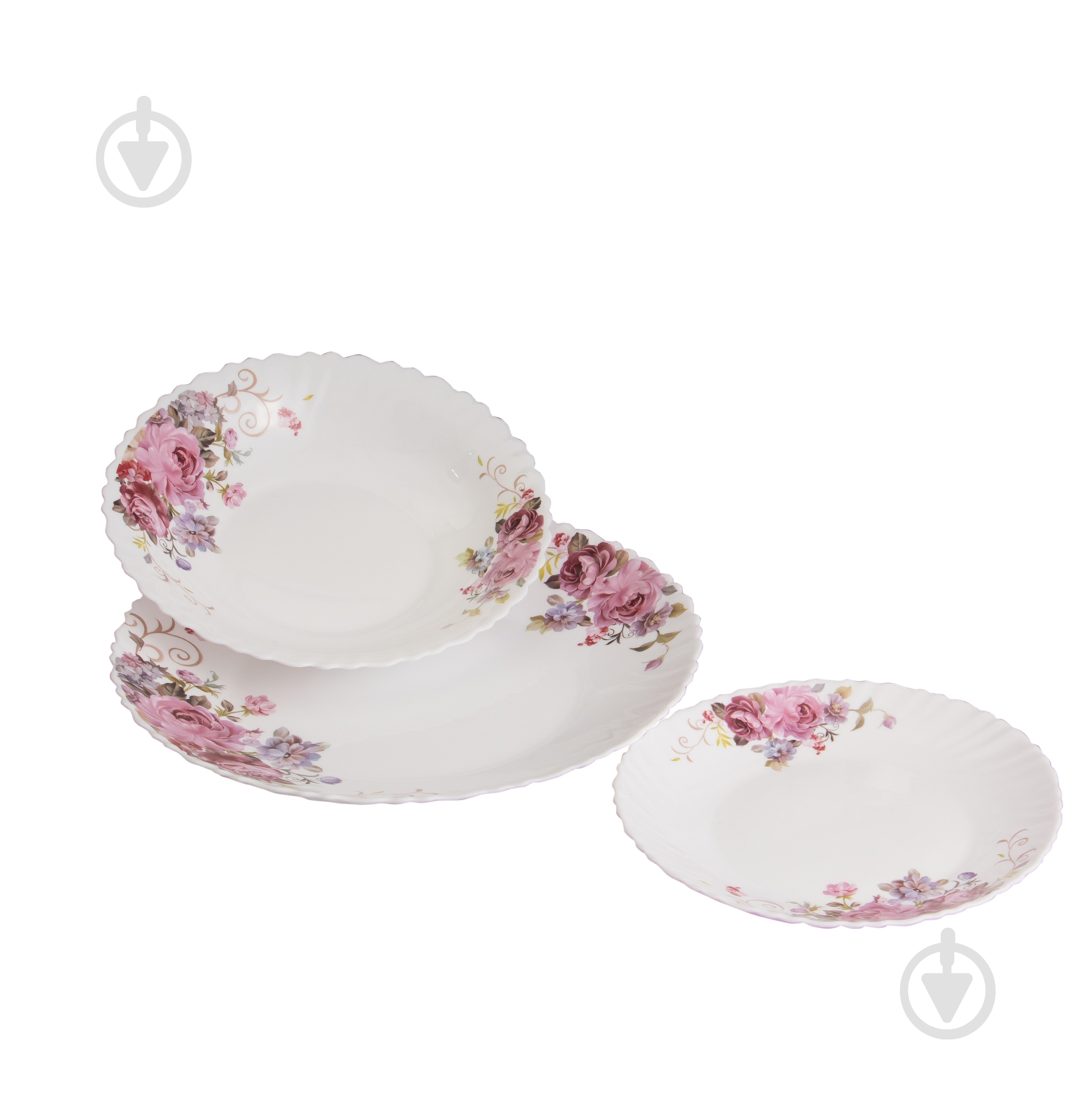 Сервиз столовый Vittora Розовый букет Wave 18 предметов - фото 1 Сервиз столовый Vittora Розовый букет Wave 18 предметов - фото 1