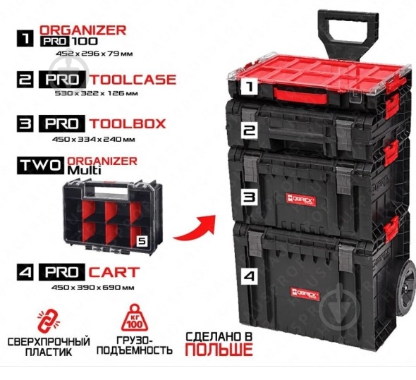 Ящик для инструментов QBRICK SYSTEM PRO SET 1 Z255710PG002 - фото 14