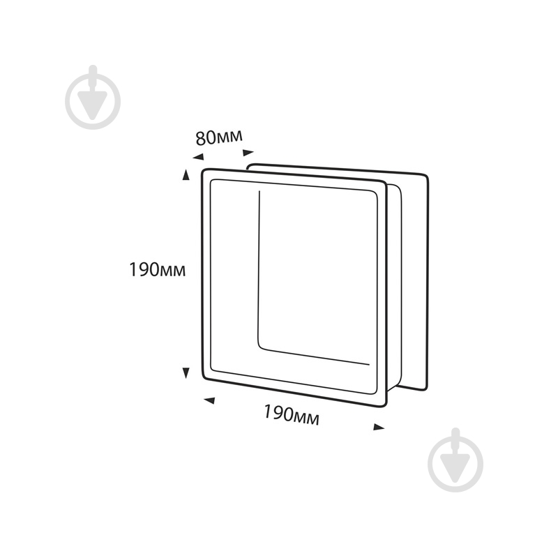 Стеклоблок SEVES Basic 190x190x80 Alpha прозрачный - фото 2