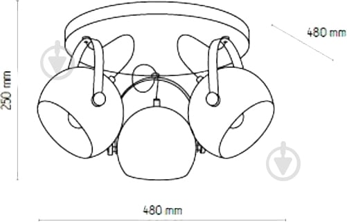 ВИТРИНА! Люстра TK Lighting PARMA 3x60 Вт E27 черный 4156 - фото 2