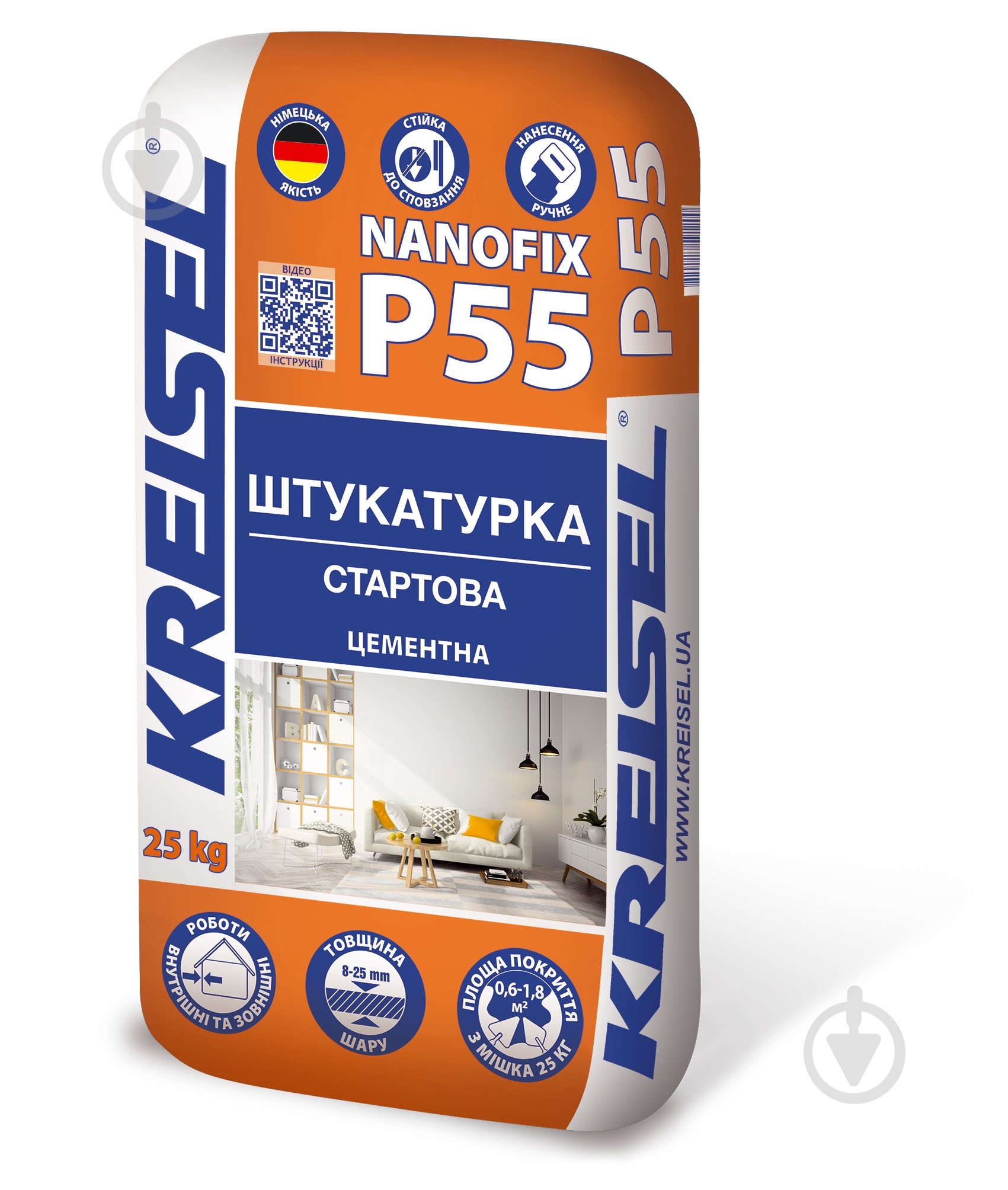 Штукатурка KREISEL NANOFIX P55 25 кг - фото 1