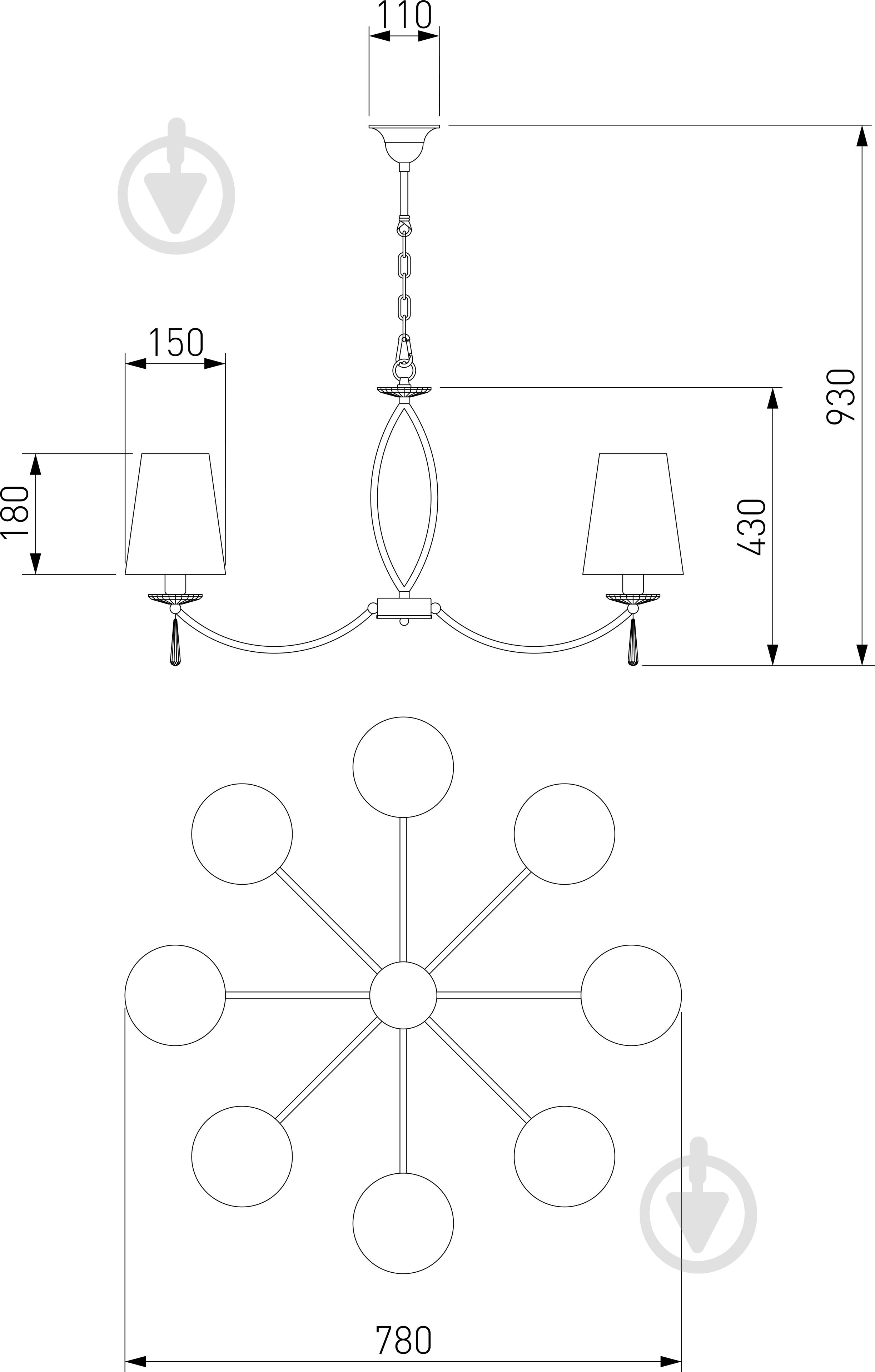ВИТРИНА! Люстра подвесная Strotskis Valery 60079/8 8x40 Вт E14 хром - фото 7