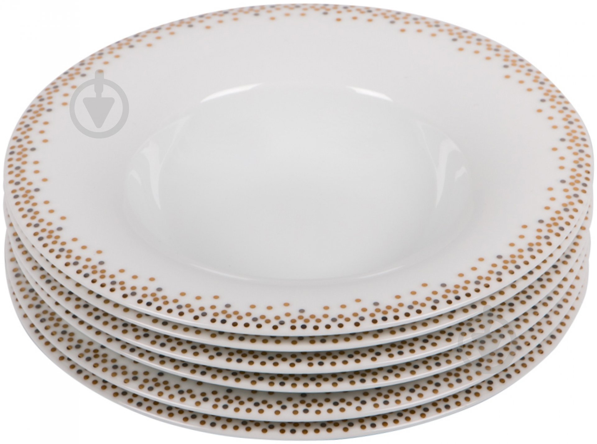 Набор суповых тарелок DPL Miks Dots Gold 6 шт. 22,5 cм - фото 3