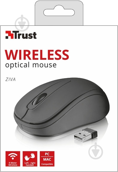 Мышь Trust Ziva Wireless Compact Mouse (21509) black (21509) - фото 5 Мышь Trust Ziva Wireless Compact Mouse (21509) black (21509) - фото 5