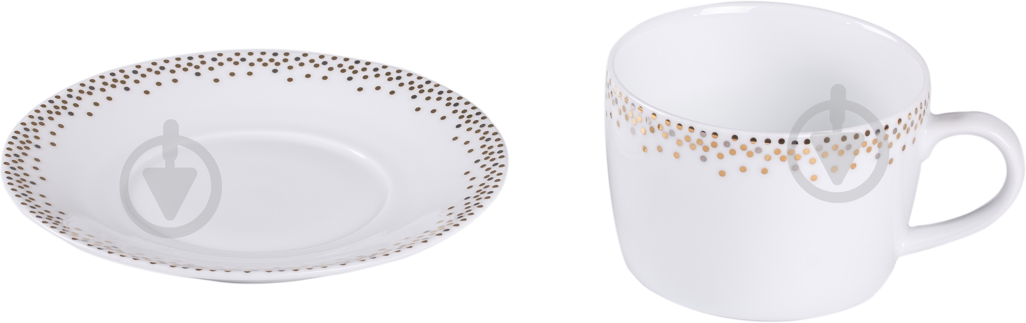 Чашка с блюдцем DPL Miks Dots Gold 360 мл - фото 2