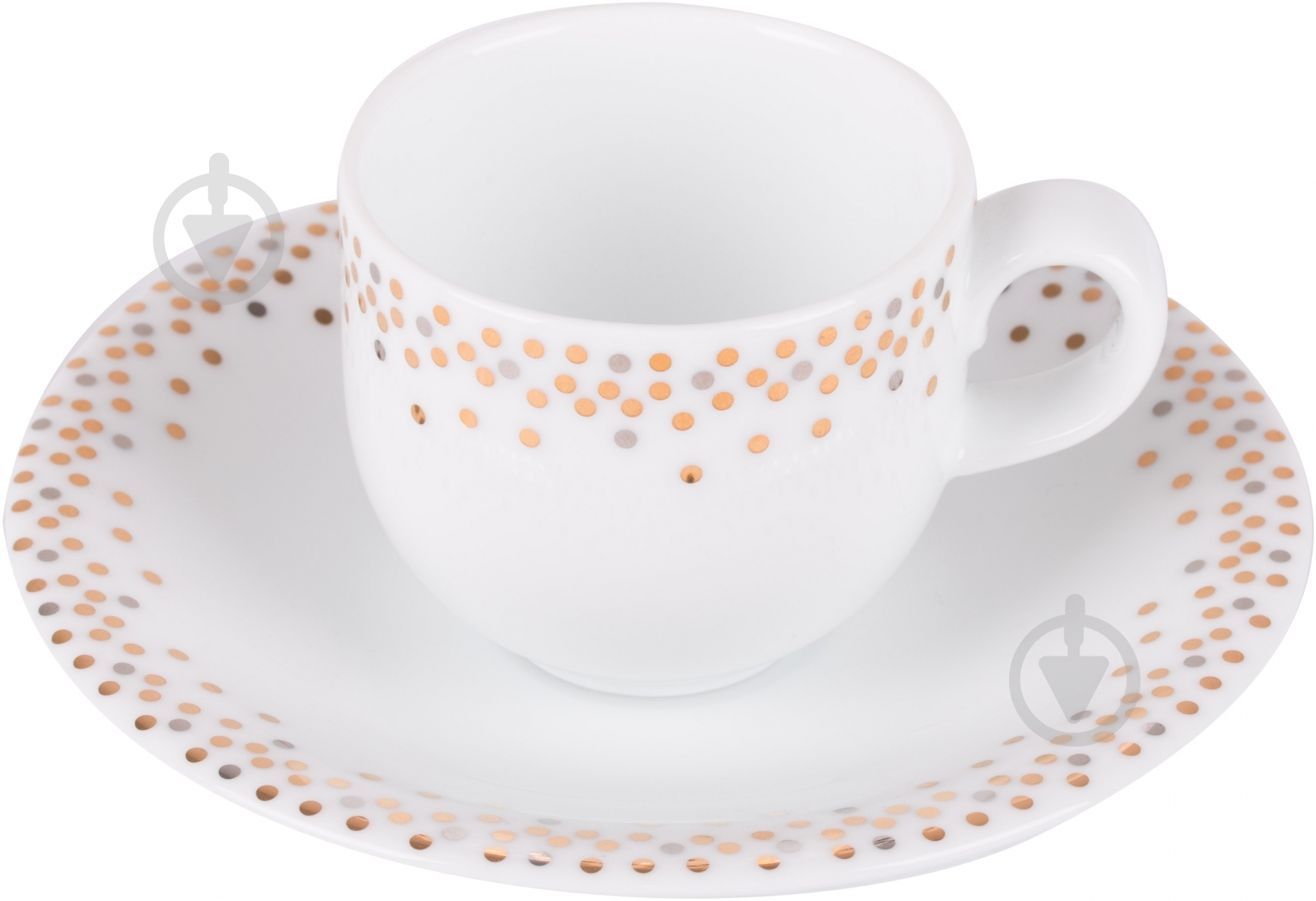 Чашка с блюдцем DPL Miks Dots Gold 80 мл - фото 1