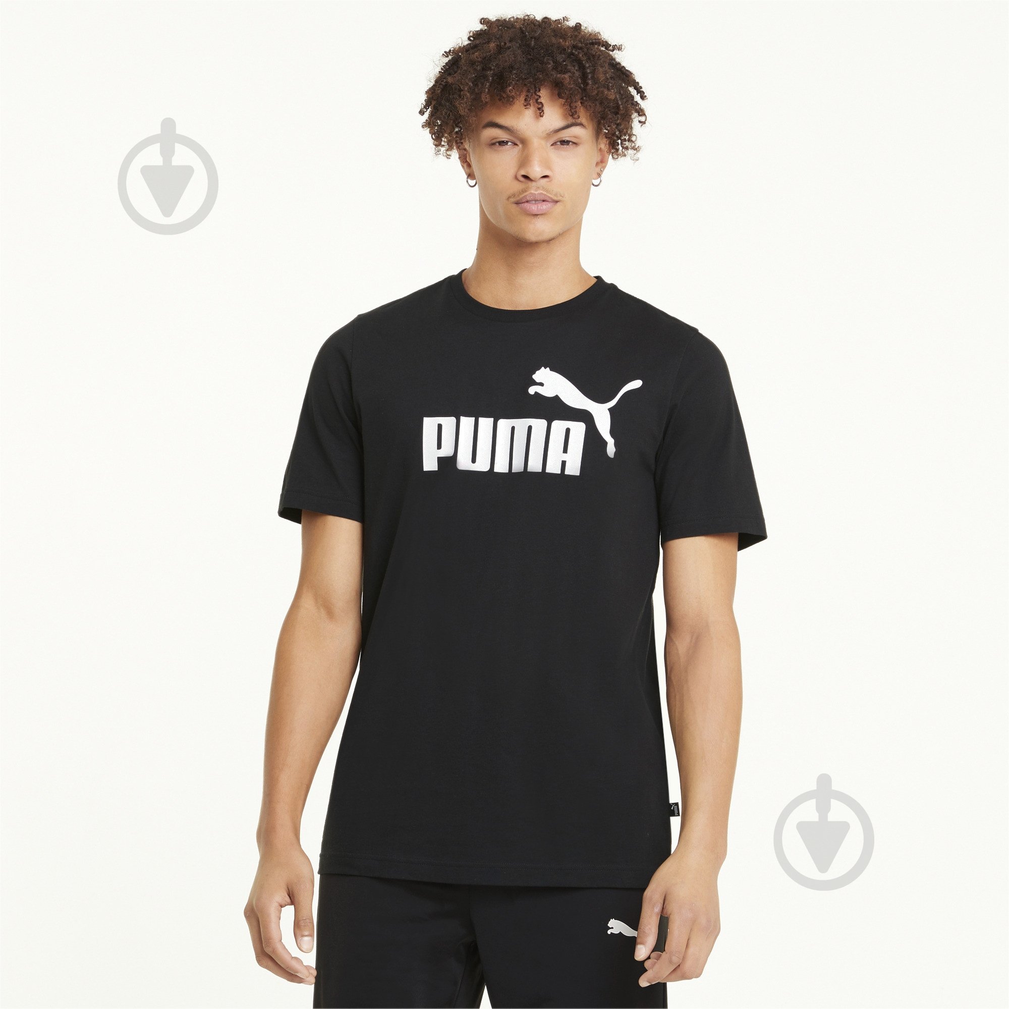 Футболка Puma ESS Logo Tee 58666601 р.S черный - фото 1