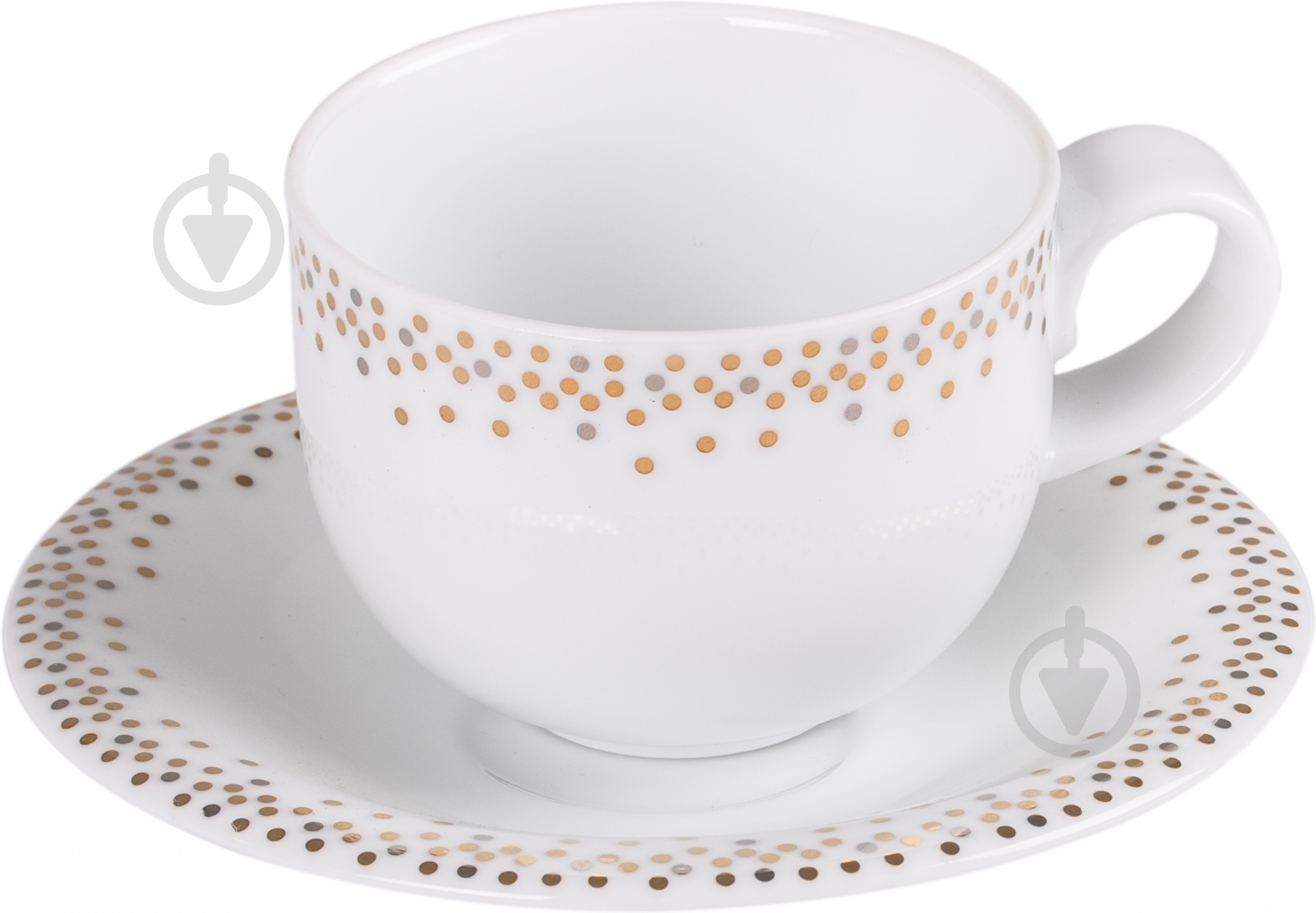 Чашка с блюдцем DPL Miks Dots Gold 220 мл - фото 1
