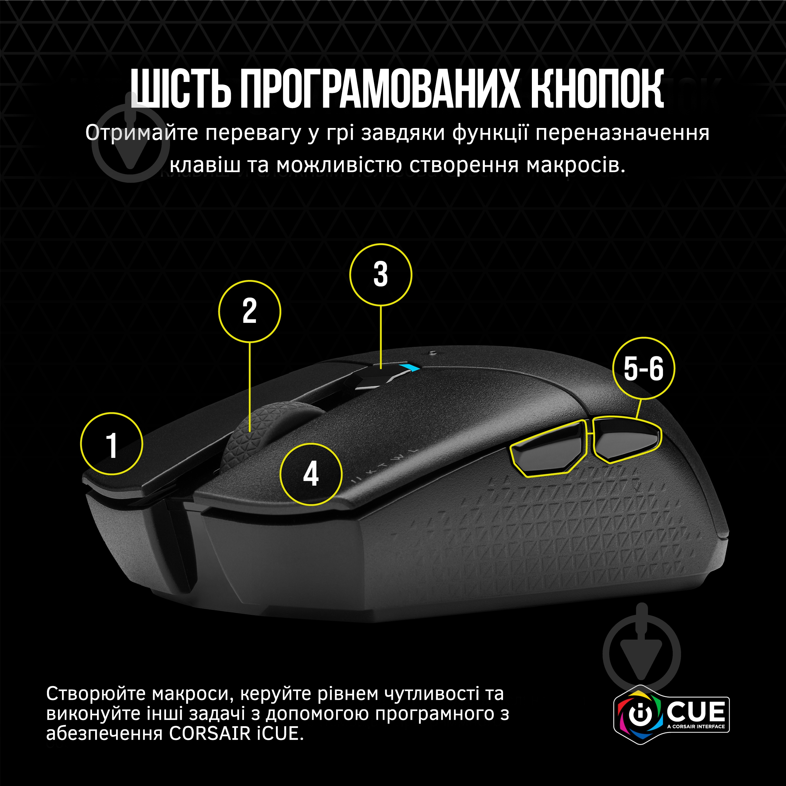 Мышка Corsair Katar Pro Wireless black (CH-931C011-EU) - фото 6