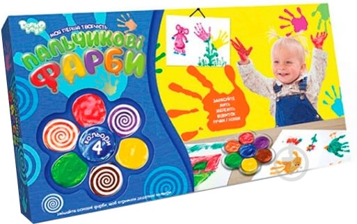 Набір пальчикових фарб Danko Toys Моя перша творчість 4 кольори - фото 1