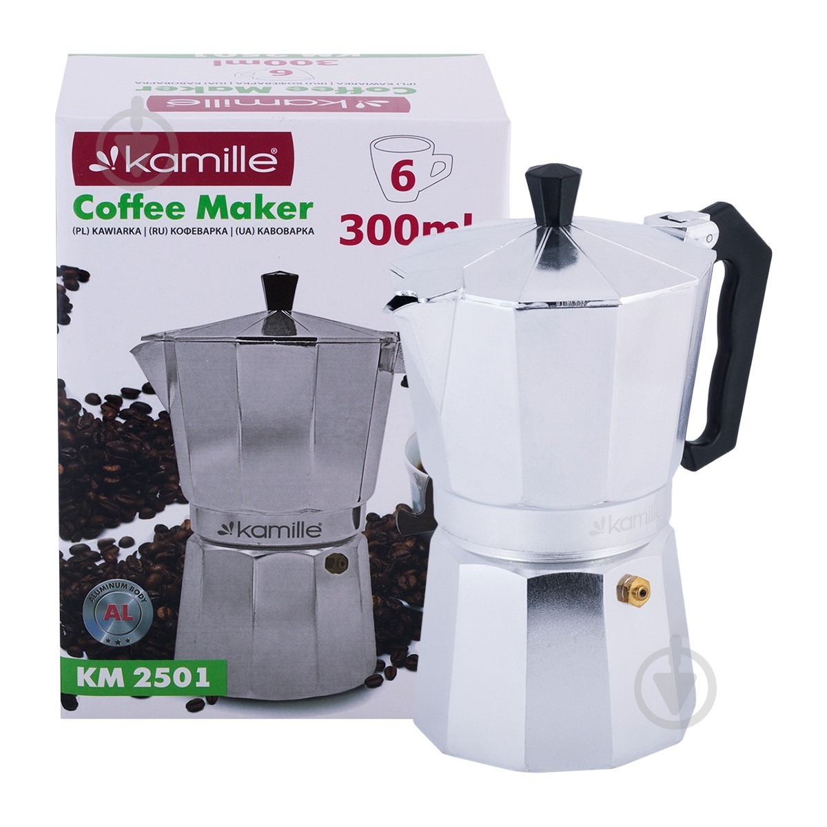 Кофеварка гейзерная Kamille на 6 чашек KM-2501 - фото 4