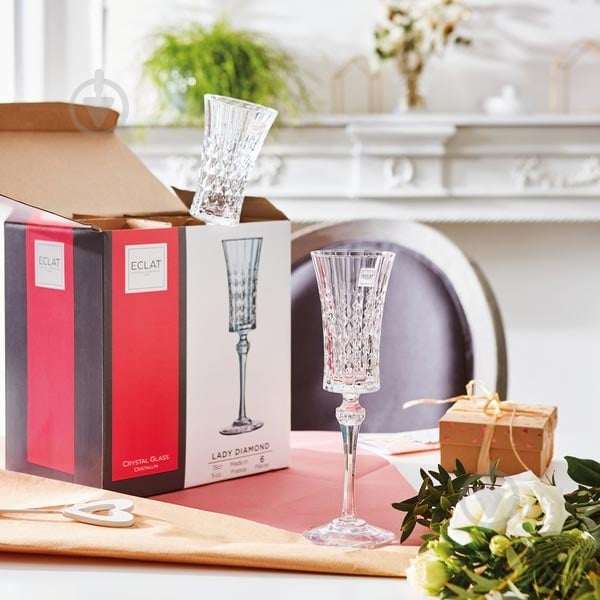 Набор бокалов для шампанского Cristal Darques Lady Diamond 150 мл 6 шт. - фото 6