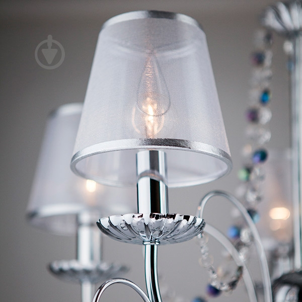 ВИТРИНА! Люстра подвесная Strotskis Gloria 5x40 Вт E14 хром/белый 10069/5 - фото 3