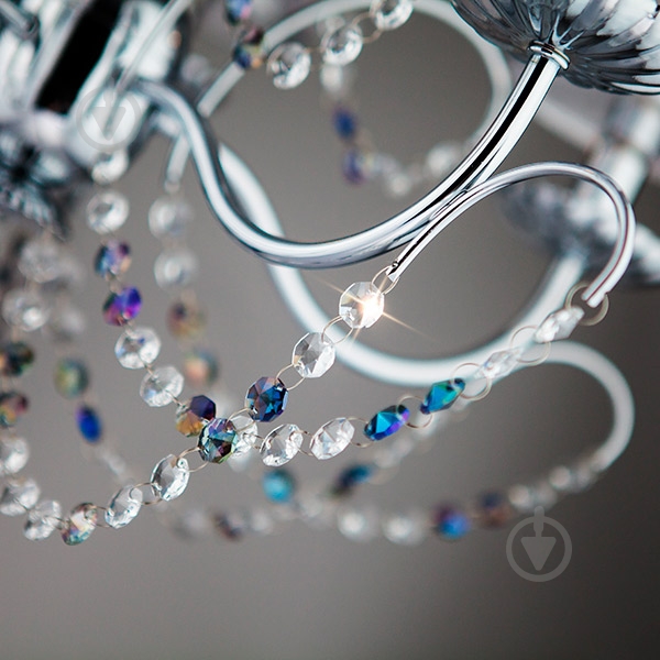 ВИТРИНА! Люстра подвесная Strotskis Gloria 5x40 Вт E14 хром/белый 10069/5 - фото 4