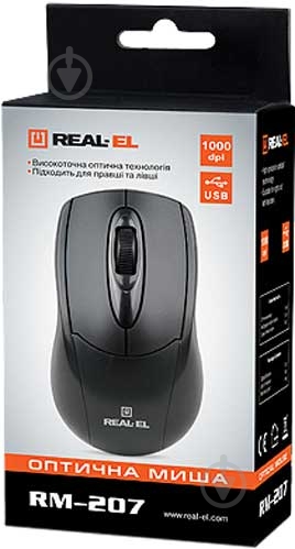 Мышь REAL-EL RM-207 USB black - фото 4 Мышь REAL-EL RM-207 USB black - фото 4