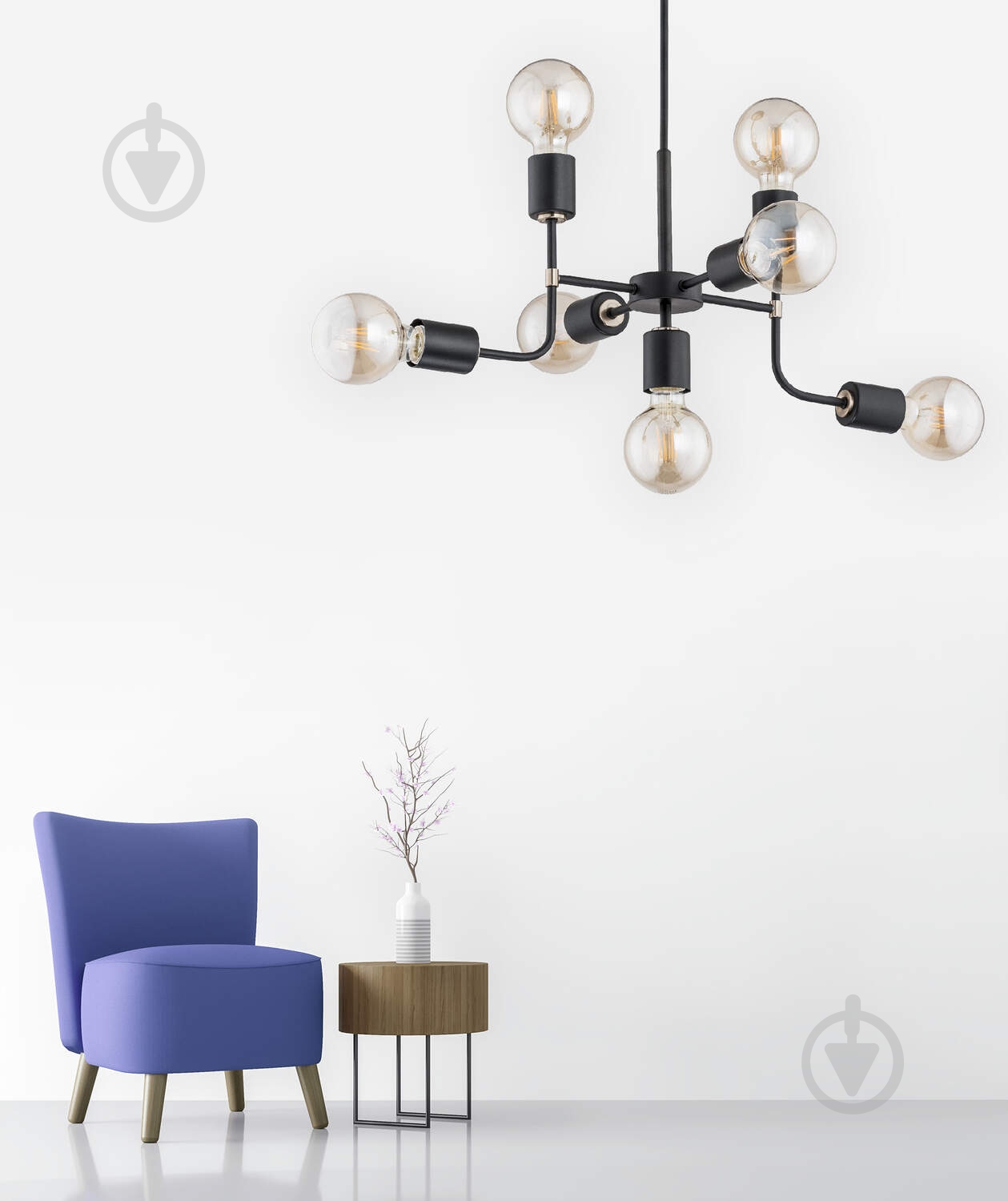 ВИТРИНА! Люстра ALFA Transformers 7x60 Вт E27 черный 24877 - фото 2