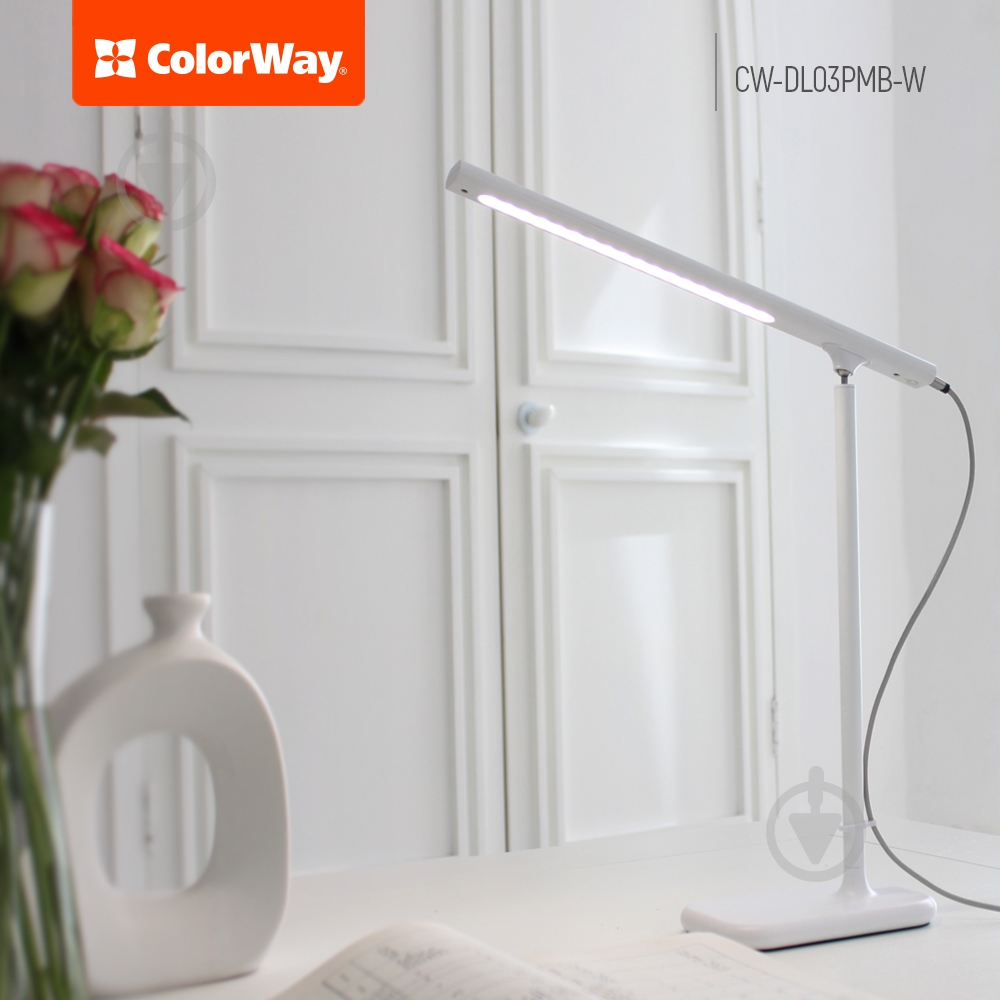 Настільна лампа акумуляторна ColorWay Portable Magnet з вбудованим акумулятором White 1x4 Вт білий CW-DL03PMB-W - фото 8