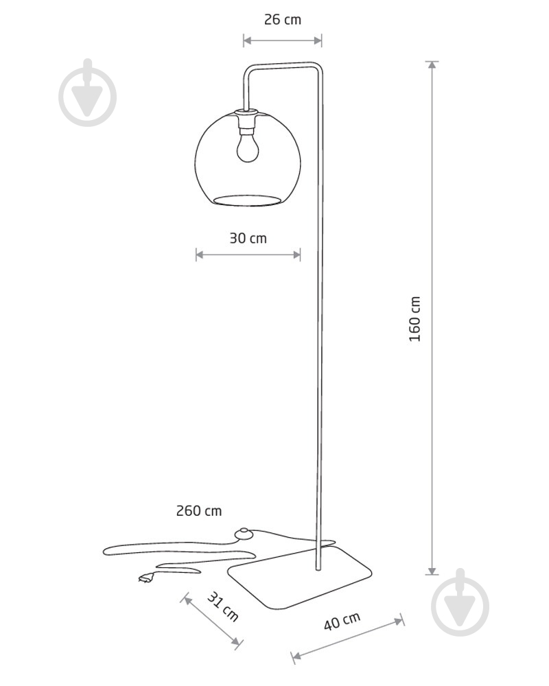 Торшер Nowodvorski Monaco 60 Вт E27 дымчатый 8794 - фото 4