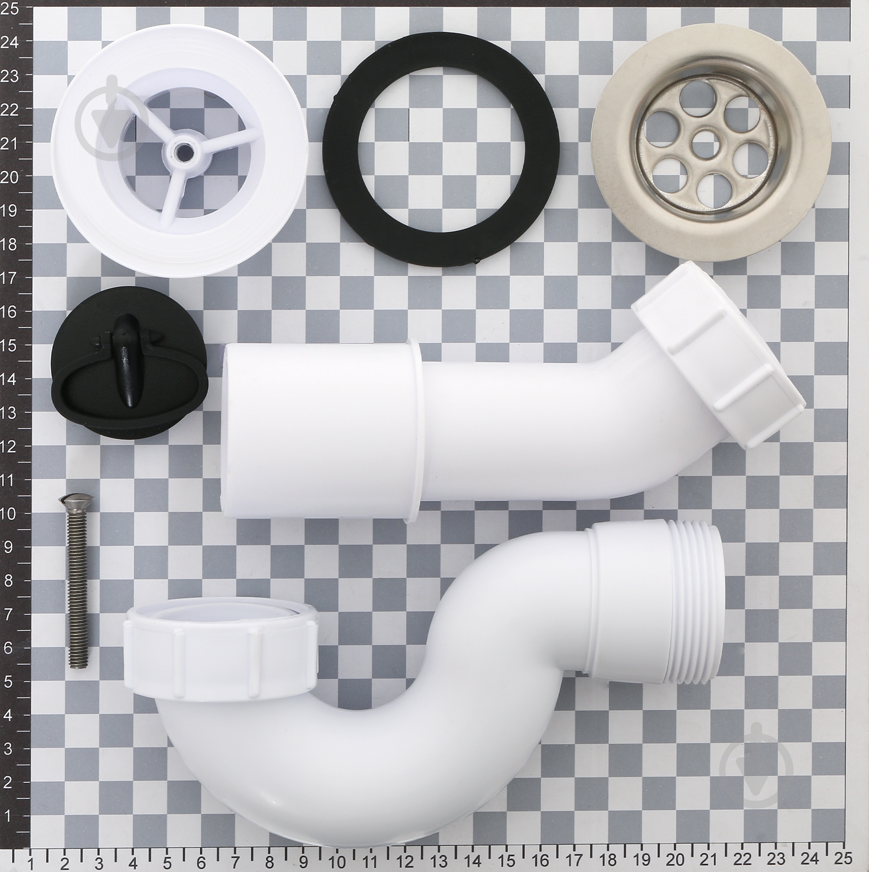 Сифон для поддона McAlpine d50мм, нерж решетка 70мм, с резиновой пробкой, выпуск 40/50, HC25-POL - фото 3 Сифон для поддона McAlpine d50мм, нерж решетка 70мм, с резиновой пробкой, выпуск 40/50, HC25-POL - фото 3