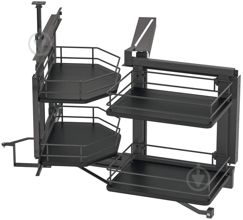 Комплект Hafele поворотно-выдвижной механизм для угловых шкафов левый 542.00.304 антрацит - фото 1