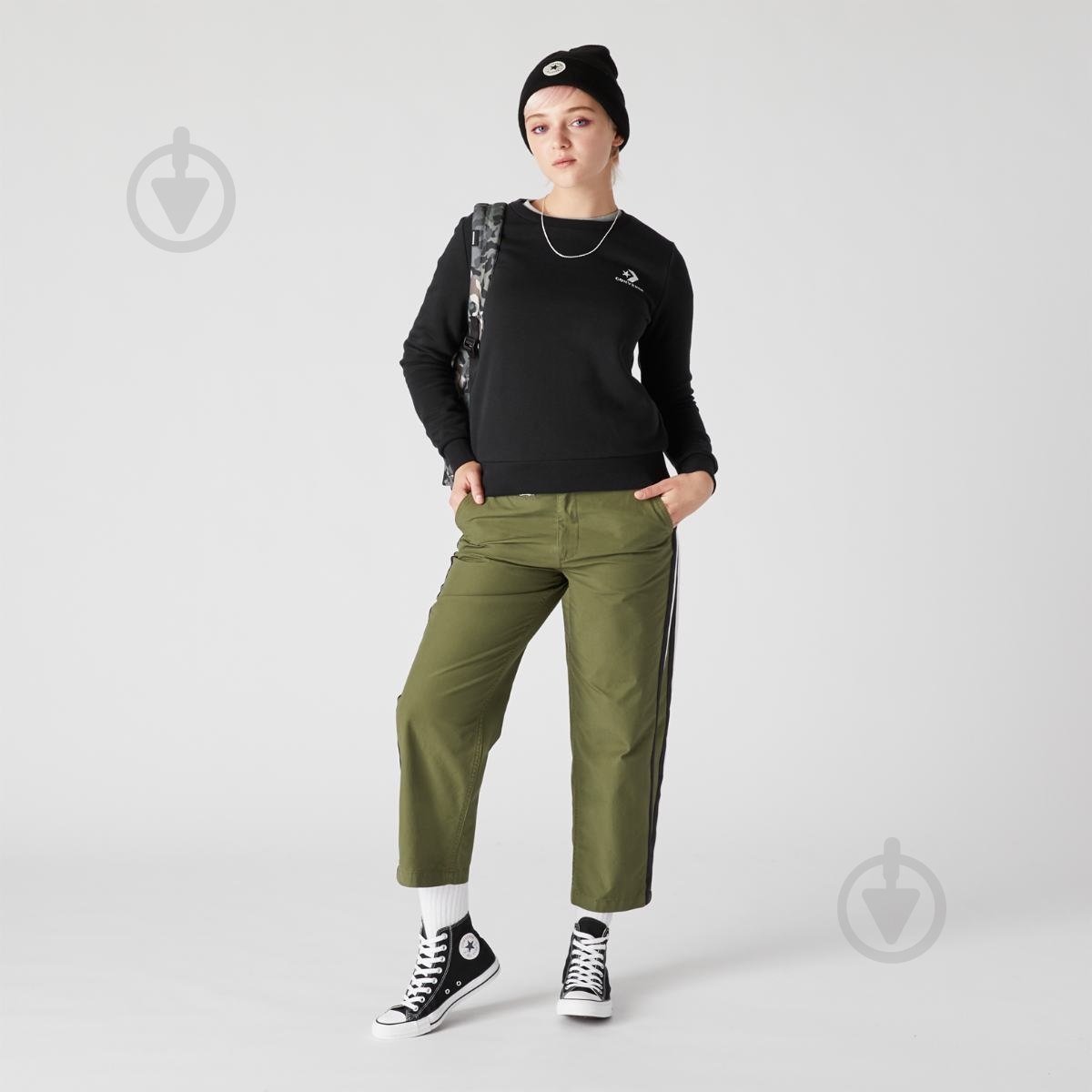 Свитшот Converse STAR_CHEVRON_EMB_CREW_VGH 10008820-001 р. S черный - фото 3
