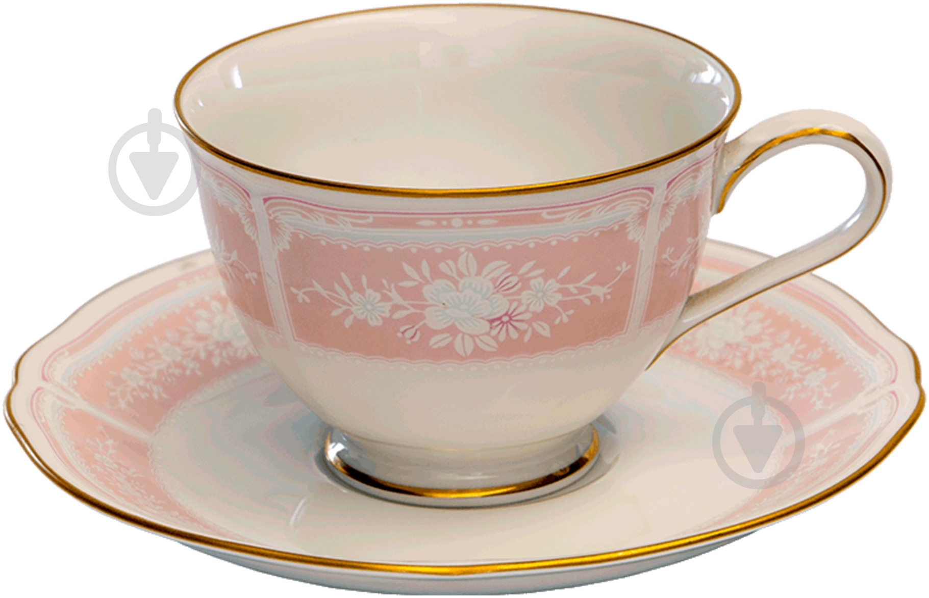 Набор чашек с блюдцами Noritake Lacewood Gold pink 4 предмета - фото 2
