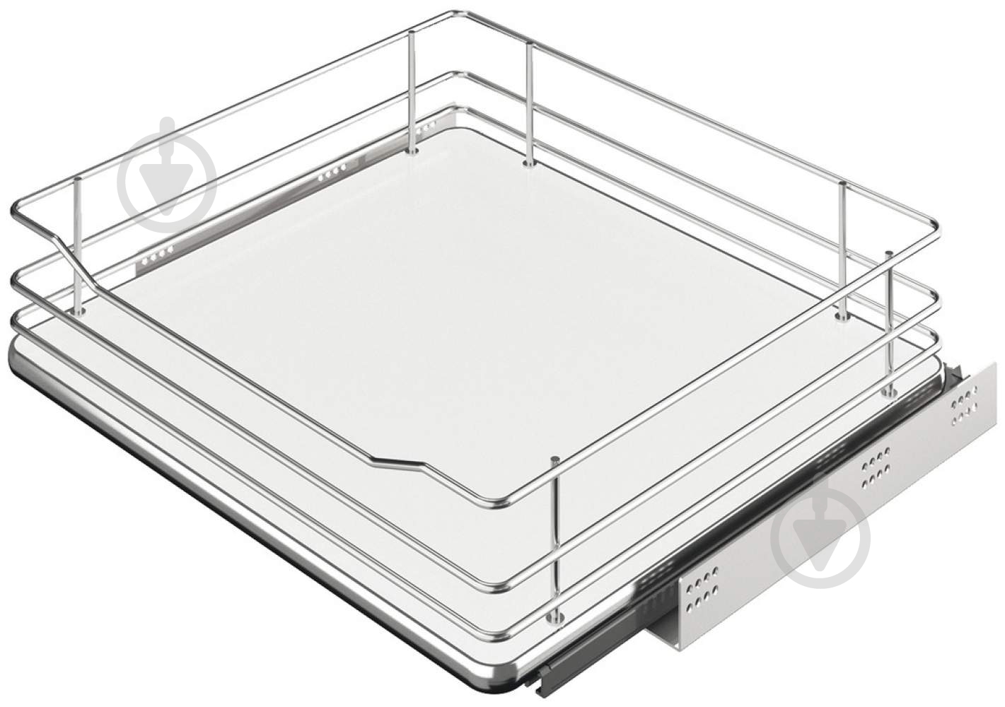 Корзина кухонная Hafele 549.06.717 с доводчиком полного выдвижения белый/хром - фото 1 Корзина кухонная Hafele 549.06.717 с доводчиком полного выдвижения белый/хром - фото 1