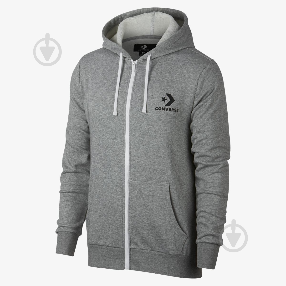 Джемпер Converse STAR_CHEVRON_FZ_HOODIE_BLK 10007881-035 р. L серый - фото 1