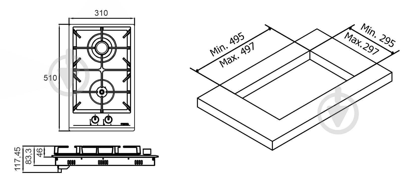Варочная поверхность газовая Eleyus CABO 30 BL CF - фото 15 Варочная поверхность газовая Eleyus CABO 30 BL CF - фото 15